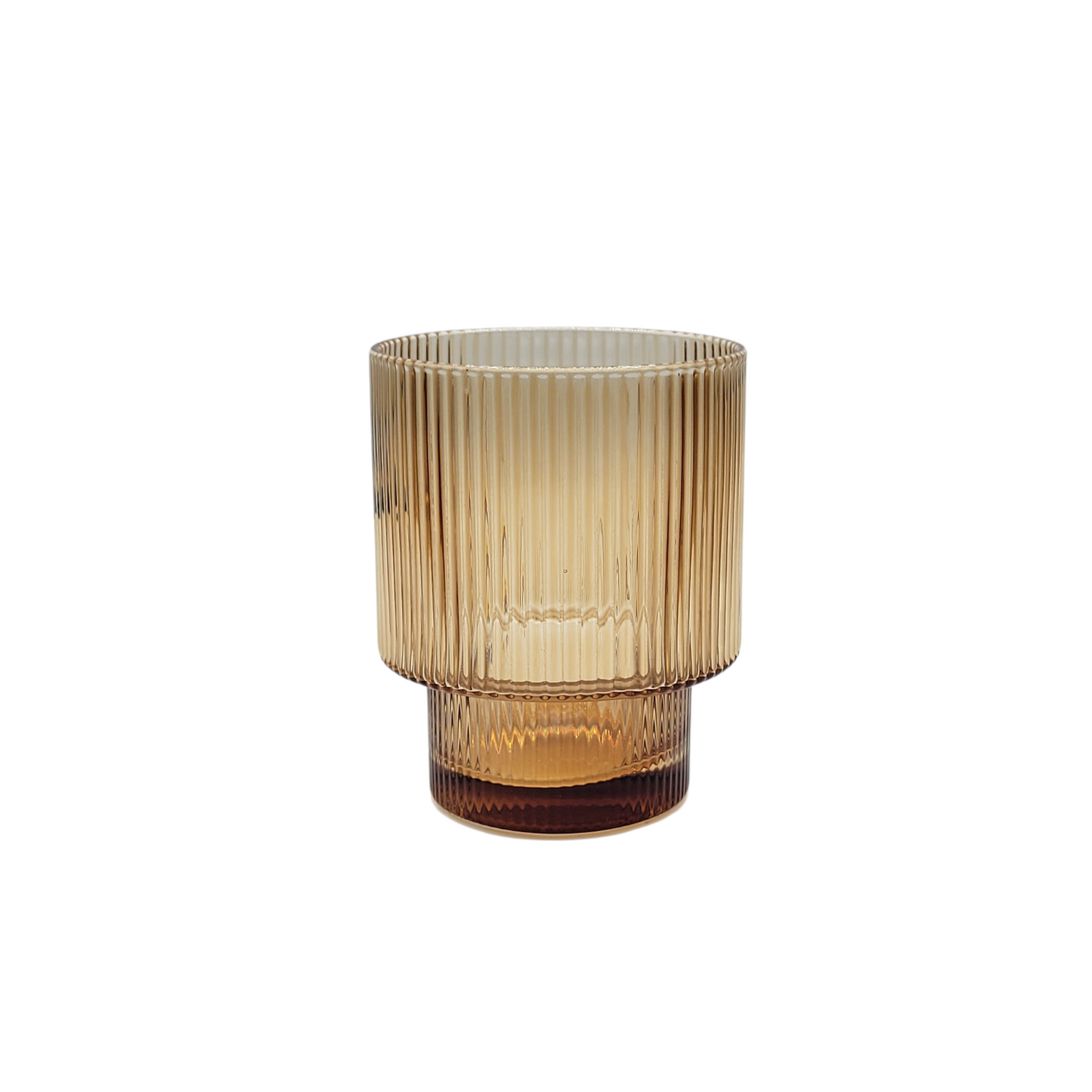 Vikko - Decor, Malibu, Ribbed Highball Glass, Amber, 10 oz