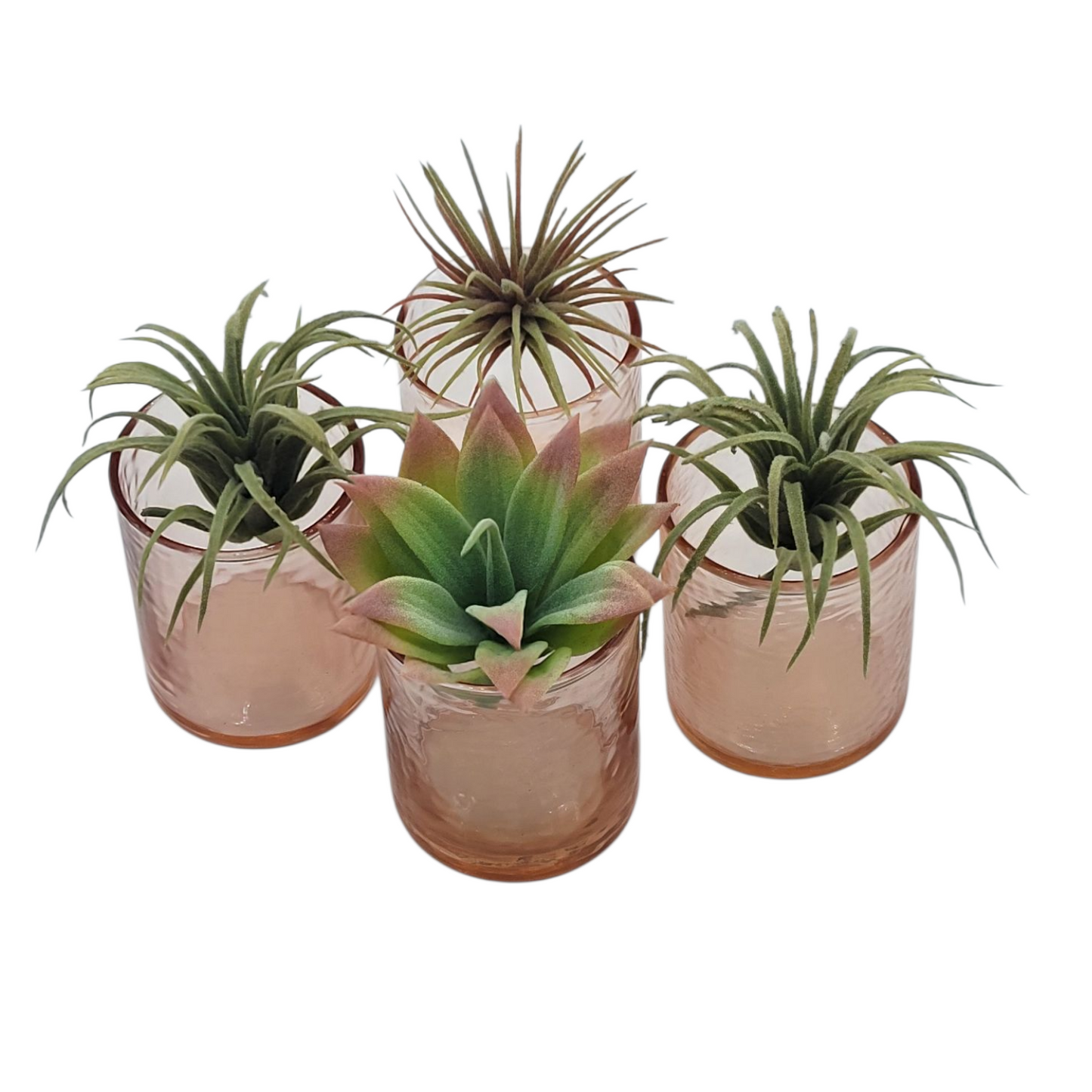 Handblown Hammered Glasses | Set of 4 Blush