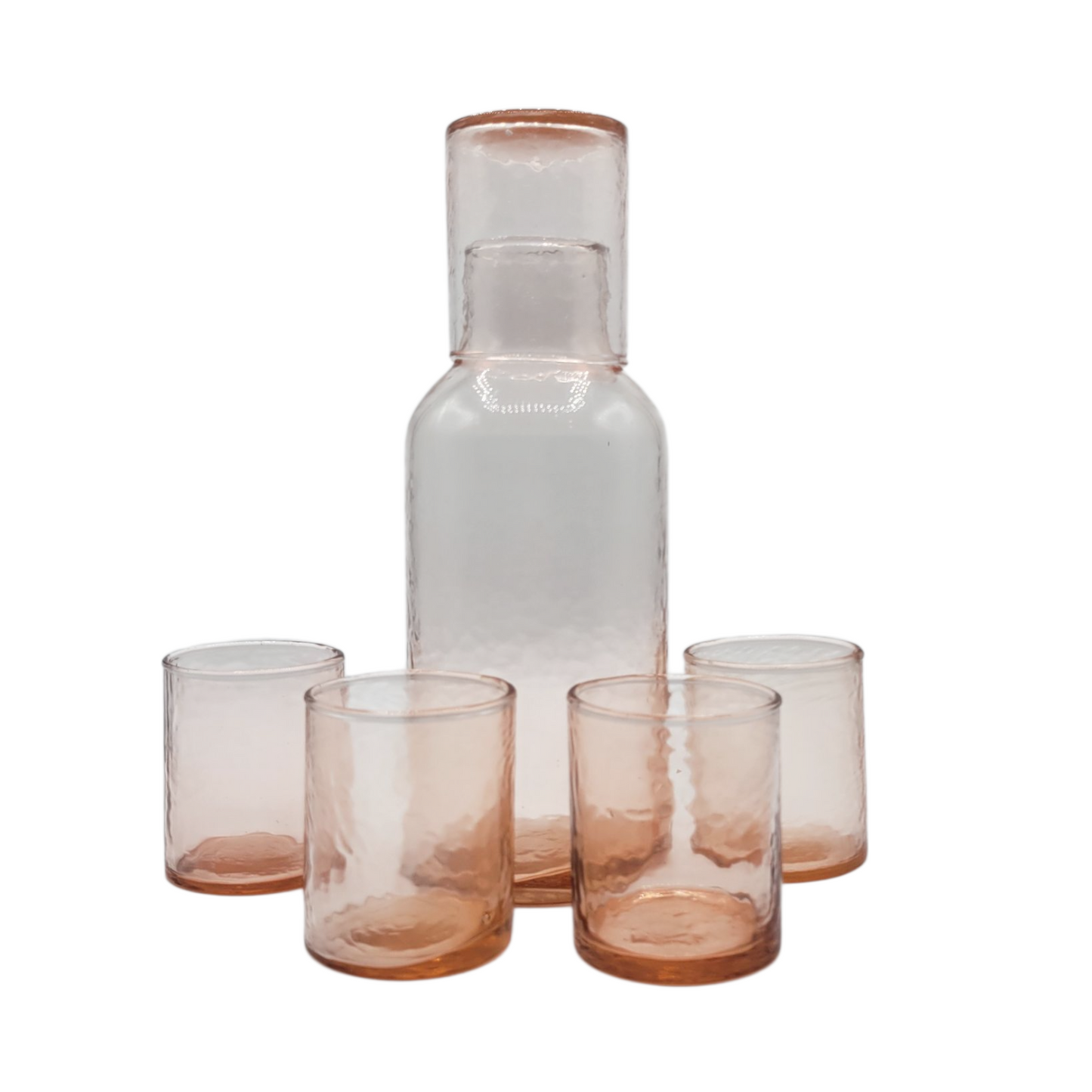 Handblown Hammered Glass Carafe