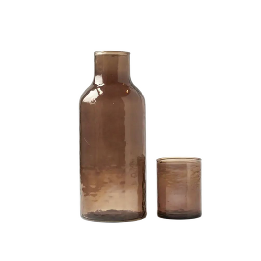 Handblown Hammered Glass Carafe