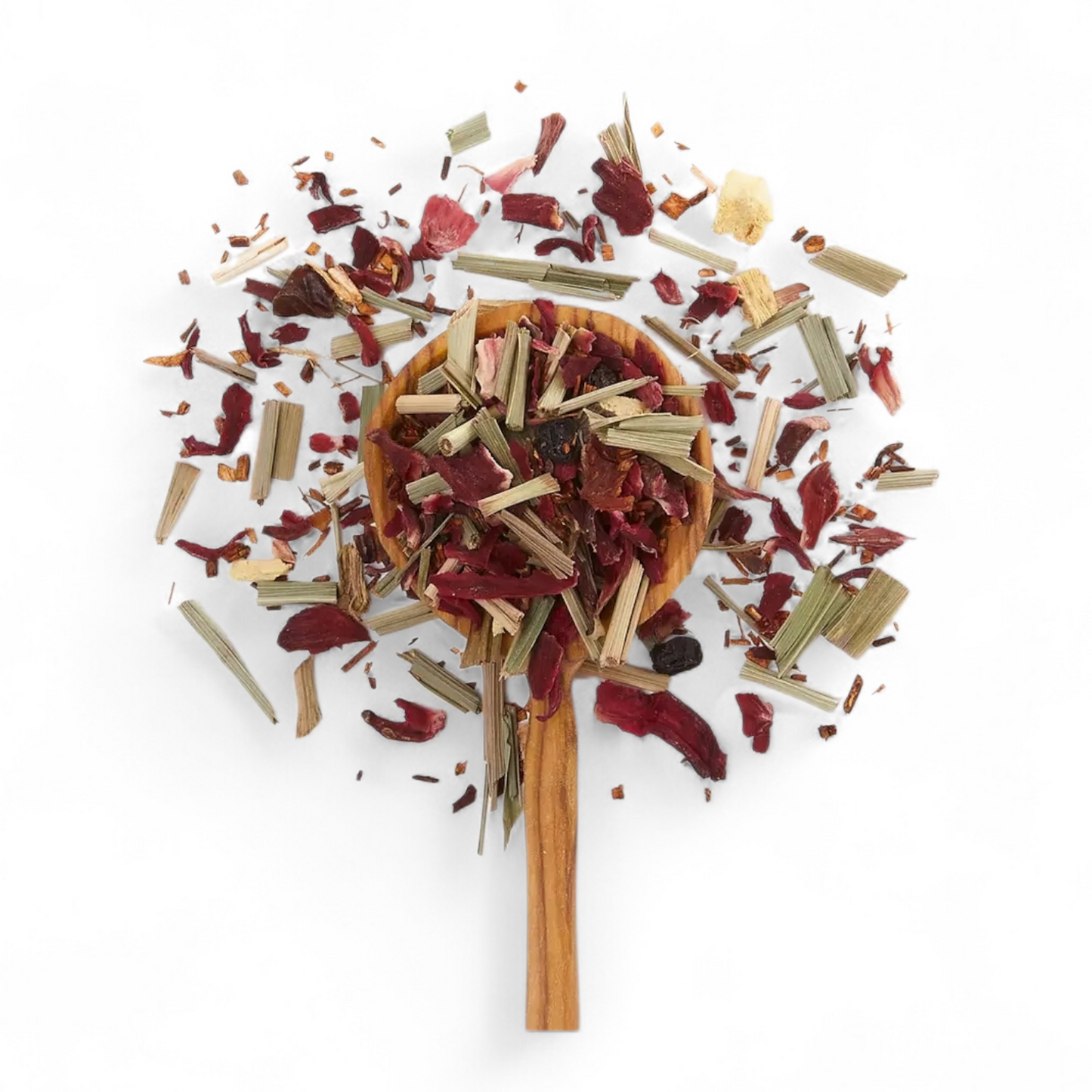 JusTea Little Berry Hibiscus Tin & Spoon - Organic, Fair Herbal Tea