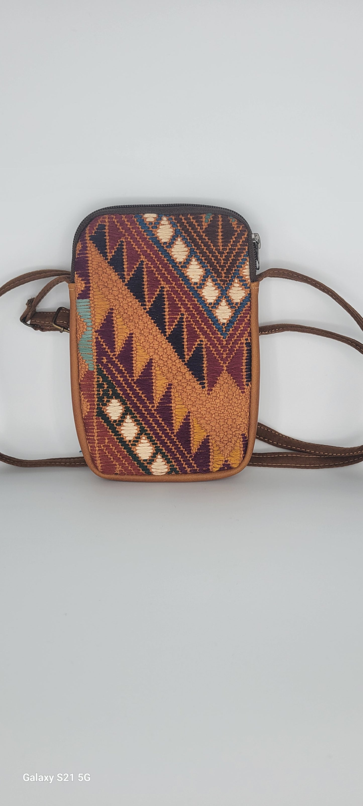 Geometric Handwoven Crossbody Pouch