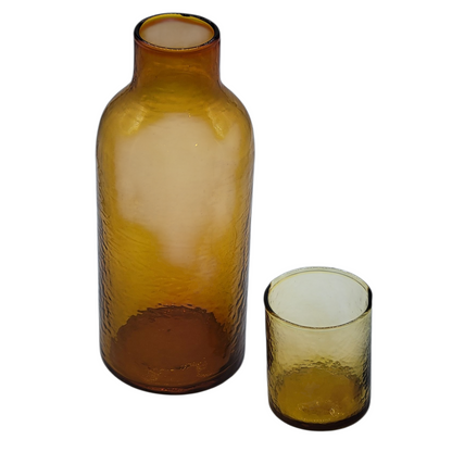 Handblown Hammered Glass Carafe