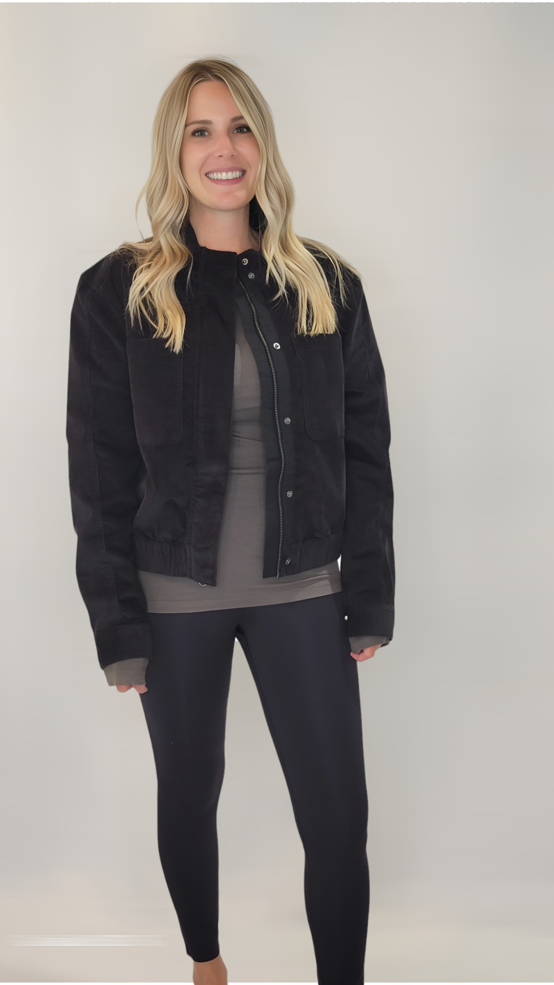 Women's Modern Corduroy Bomber Jacket