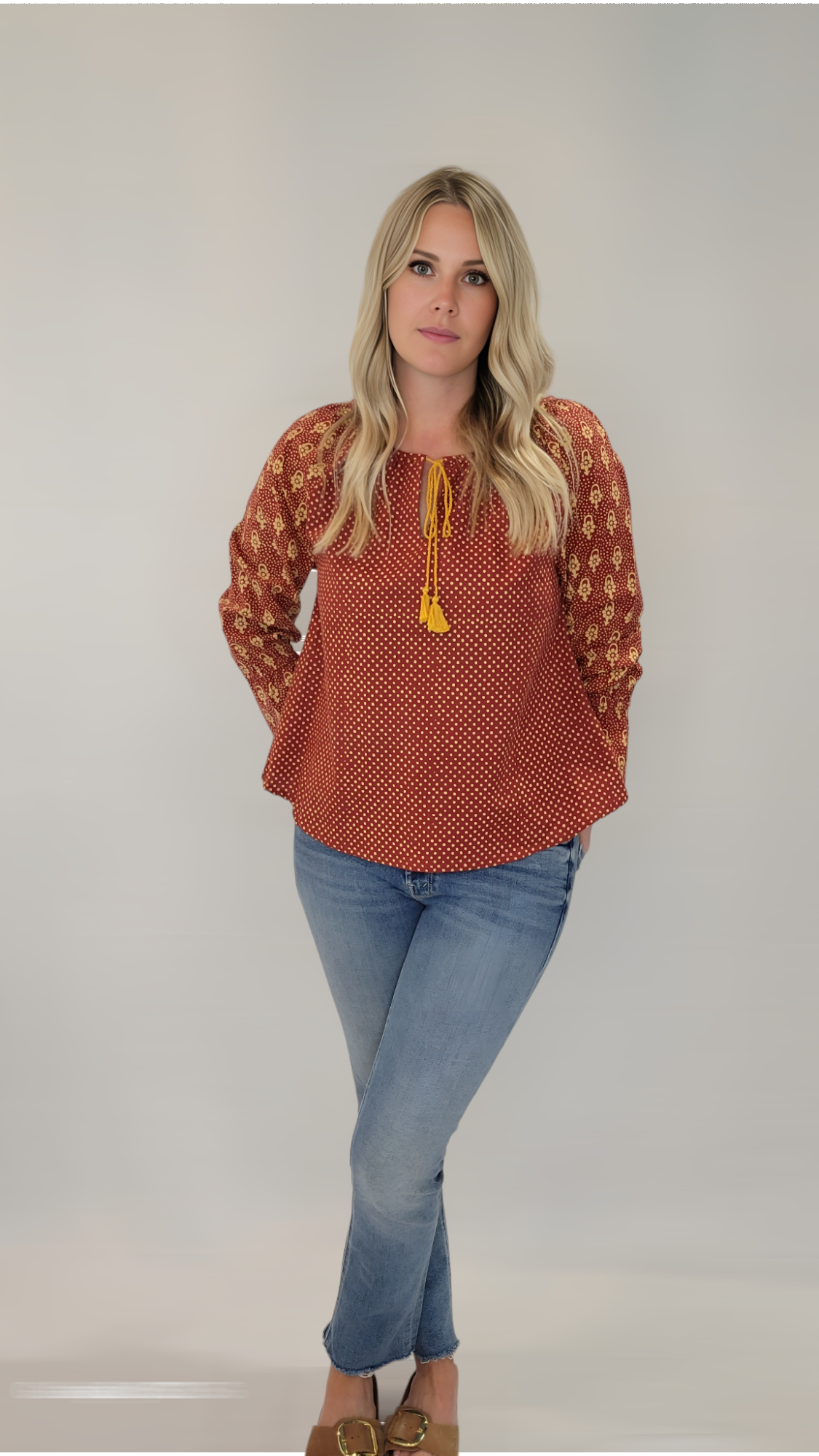 Mata Traders Tulum Tassel Top Sienna