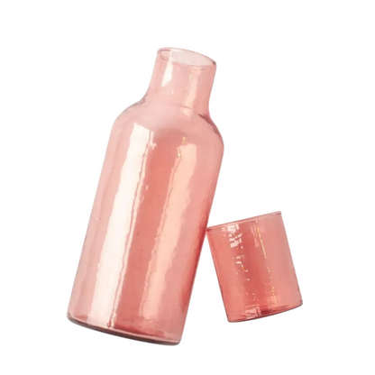 Handblown Hammered Glass Carafe
