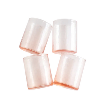 Handblown Hammered Glasses | Set of 4 Blush