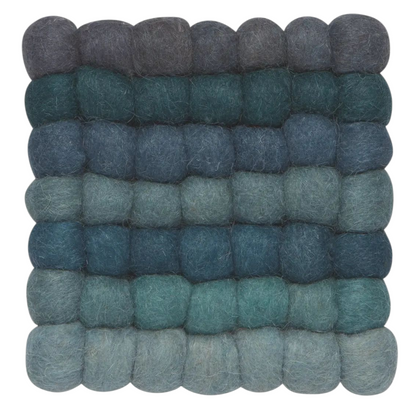 Lagoon Recycled Wool Felt Dot Trivet