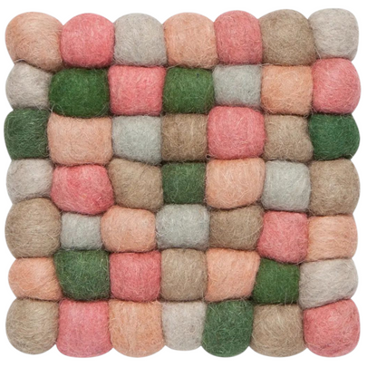 Lagoon Recycled Wool Felt Dot Trivet