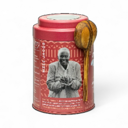JusTea African Chai Tin & Spoon - Organic, Fair-Trade, Black Tea